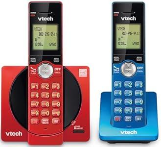 VTech 2-Handset Cordless Phone for Home with Caller ID/ Call Waiting, Landline Phones, Illuminated Keypad, Full Duplex Speakerphone, ECO & Quiet Mode, Wall Mount | CS6919-2R