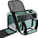 Cat Dog Carriers Soft-Sided, Pet Travel Carrier for Small Cats Dogs Under to15lbs, Soft-Solid Collapsible Carrier,(Medium,Green)