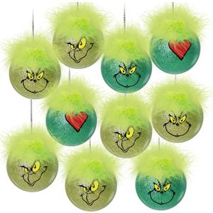 Christmas Decorations Indoor, 10pcs Cute Whimsical Christmas Tree Balls Ornaments with Fuzzy Green Hair, Glitter Hanging Christmas Balls for Xmas Tree Crafts Fireplaces Home School Office Decor Christmas Decorations Indoor, 10pcs Cute Whimsical Christmas Tree Balls Ornaments with Fuzzy Green Hair, Glitter Hanging Christmas Balls for Xmas Tree Crafts Fireplaces Home School Office Decor