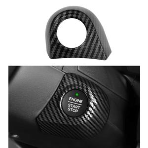 Car Engine Start Stop Push Start Button Cover Trim Compatible with 2024 2025 Ford Ranger XL XLT Lariat Raptor, Start Cover Car Power Control Trim Cover (Not for Key Ignition Version) (Carbon Fiber Look)