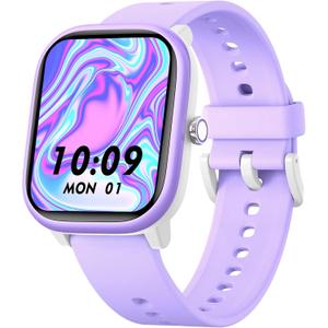 Smart Watch for Kids Girls Boys No APP/Phone Needed, 1.8" IP68 Waterproof Sport Kids Watch Pedometer, Heart Rate, Sleep Monitor, Step Counter, 12 Puzzle Games for Girls Boys Teens 6-16 (Purple)