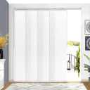 Lazblinds Adjustable Blackout Vertical Blinds for Sliding Doors, Extendable Track (45 3/4'' - 82 5/8'' W), Trimmable Panels Up to 96 H for Room Divider & Patio Door, White Light Filtering