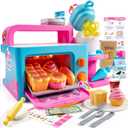 lalalark Bakery Shop Pretend Role Play Toddler Toy with Light & Sound Oven, Realistic Mixer, Color Changing Cookies, 20 Pieces Play Kitchen Food Accessories, Easter Birthday Gift for Boys Kids