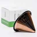 Barista Warrior Reusable Cone Coffee Filter - Stainless Steel Pour Over for Chemex, Hario V60 & Drippers, Eco-Friendly Metal Mesh, Easy to Clean - Copper