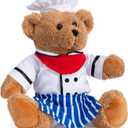 HollyHOME Chef Stuffed Animal Teddy Bear Soft Plush Toy with Chef Uniform Unique Toy Gifts for Kids and Chefs Holiday Birthday Valentine 16 inche