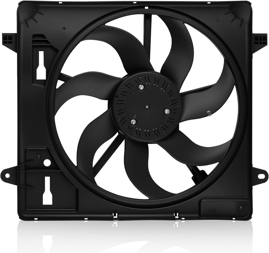 621-601 Radiator Cooling Fan Fit for Jeep Wrangler V6 3.6L 2012-2017, for Jeep Wrangler JK V6 3.6L 2018 Replacement Radiator Fan Assembly 68143894AA 68143894AB CH3115188 76366 624080