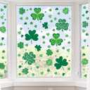 St Patricks Day Window Clings, 109 Pcs Shamrock Window Stickers for St Patricks Day Decorations, Shamrock