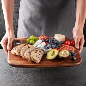 Wood Cutting Boards for Kitchen, Acacia Wooden Heavy Duty Cutting Board, Chopping Serving Boards with Hanging Hole for Meat Bread or Vegetables