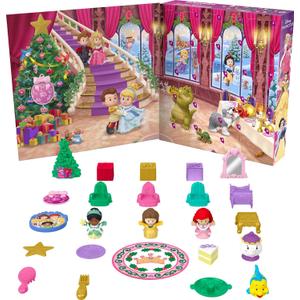 Fisher-Price Little People Toddler Toy Disney Princess Advent Calendar, 24 Figures & Accessories for Preschool Pretend Play Ages 18+ Months