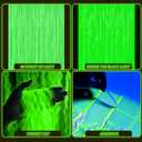 Weysat 4 Pack Glow in The Dark Party Supplies 3.3x6.6 Feet UV Black Light Neon Party Decorations Wave Rose Red Green Yellow Orange Neon Foil Fringe Backdrop Curtains Tinsel Streamers Backdrop