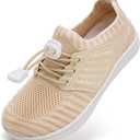 WateLves Water Shoes for Toddler Little Kid Minimalist Wide Barefoot Zero Drop Sole Splay Naturally Aqua Sneakers Boys Girls (Yn/Beige)