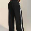 SHENHE Women's Wide Leg Loose Sweatpants Low Rise Y2k Drawstring Workout Sports Pants (Black, XS)