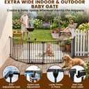 Mumeasy 150" Extra Wide Baby Gate, Play Yard Long Dog Gate for Doorways