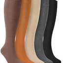 YSense Warm Knee High Socks for Women 5 Pairs, Thermal Womens Cotton Long Casual Thick Winter Gifts Socks for Hiking Skiing M-L