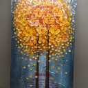 Yotree Paintings, 24x48 Inch Paintings Yellow Flowers Oil Hand Painting 3D Hand-Painted On Canvas Abstract Artwork Art Wood Inside Framed Hanging Wall Decoration Abstract Painting