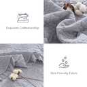 QSH Cornflower Blue Stonewashed Cotton Oversized King Quilt Bedspread Set(128"x120"),3PCs Farmhouse Ruffle Bedspread California King,Ultra Soft Lightweight Crinkle Quilt Coverlet with Pillow Shams