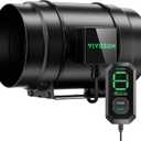 VIVOSUN AeroZesh G8 8-inch 725 CFM Inline Duct Fan with E12 Speed Controller, Entirely Programmable PWM-Controlled EC Fan for Grow Tent Ventilation, Black/Green