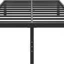 20 Inch California King Size Bed Frame, No Box Spring Needed, Heavy Duty Black Metal Platform Mattress Foundation with Steel Slats, Non-Slip Noise Free Easy Assembly, Large Storage