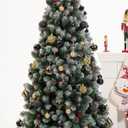 100PCS Christmas Ball Ornaments, Assorted Shatterproof Christmas Tree Decorations, Seasonal Decorative Hanging Baubles Decor Set for Xmas/Holiday/Party, Glitter&Painting Ornament Set (Black Gold)