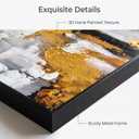 Large 3D Textured Black and White Abstract Wall Art for Hallway,Hand Painted Luxury Gold & Black Oil Painting for Office, Framed Modern Abstract Wall Decor for Living Room Ready to Hang 40x40 Inches