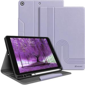 H HOLIMET Case for iPad 9th Generation 10.2 Inch 2021 iPad 8th 7th Generation 2020/2019 with Pencil Holder Vegan Leather Auto Sleep/Wake Smart Shockproof Protective Cover (Purple)