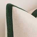 a moment Christmas Dark Green Loop Yarn Linen-Like Pillow Cover Natural Soft Decorative Throw Pillow Case Farmhouse 18x18 Inch, Textured Cushion Cover for Sofa Bed, Wrinkle-Resistant Home Decor