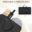 Drum Practice Pad Snare Drum Stand Set 12 In With Double Sided Silent Drum Pad, Drum sticks,Carrying Bag Adjustable Stand (Grey) (Gray)