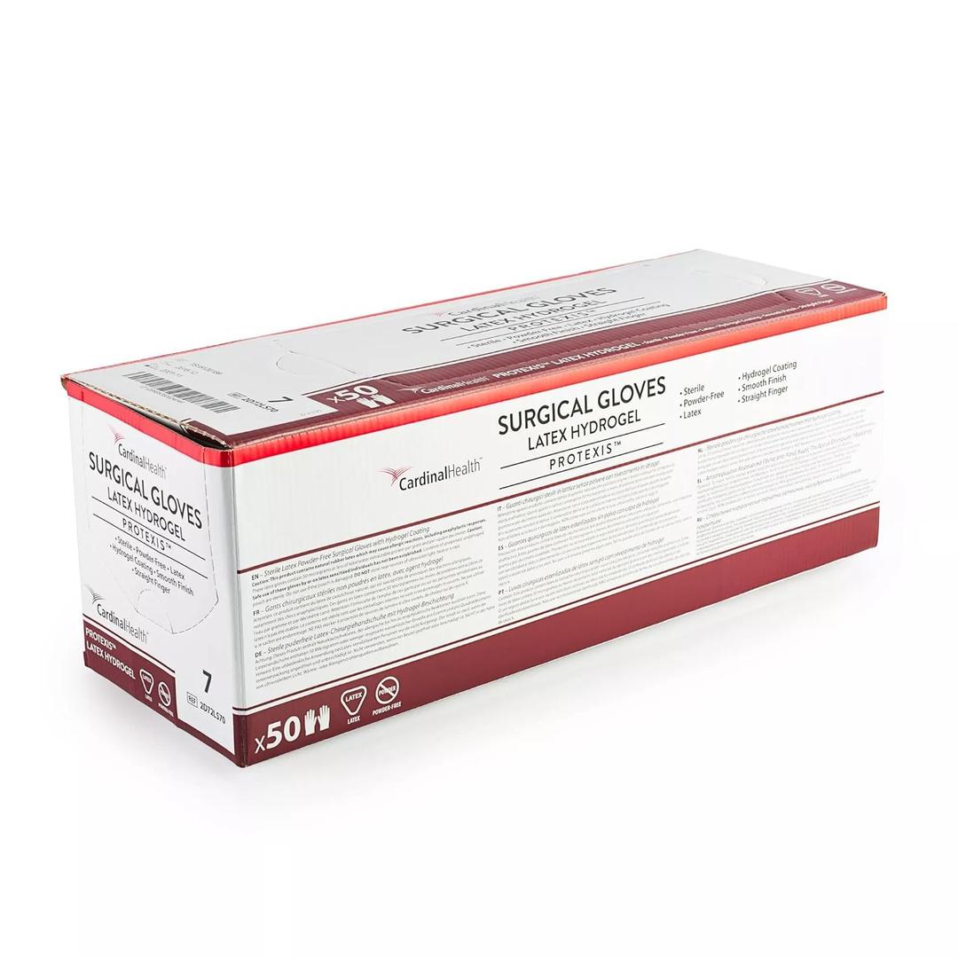 Cardinal Health Protexis Latex Hydrogel Surgical Gloves, Translucent Yellow, Size 8.5, Case of 200 pairs