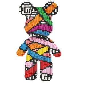 PIANTION Animal Colorful Bandage Bear Micro Building Blocks Set(3000PCS XQ035) 12.6in High Series,Gifts Suitable for Adults