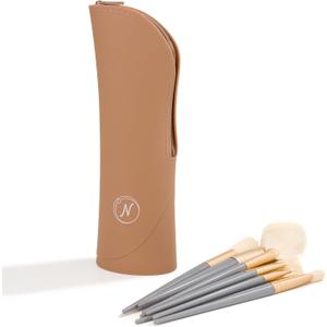 Travel Makeup Brush Holder, Brush Organizer with Zipper, Makeup Brushes Set