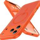 2 x Magnetic Shockproof for iPhone 17 Pro Case,[Camera Protection][Compatible with Magsafe][Non-Slip][Mil-Grade Protection]Slim Anti-Yellowing Translucent Matte Phone Case for iPhone 17 Pro,Orange