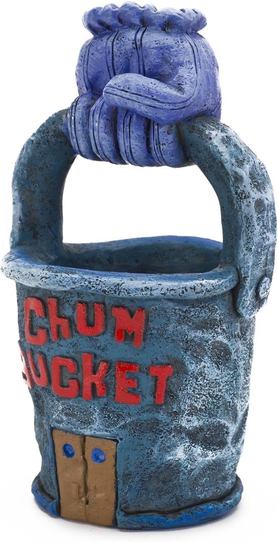 Penn-Plax Spongebob Squarepants Officially Licensed Aquarium Ornament  The Chum Bucket  Medium