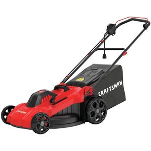 CRAFTSMAN Electric Push Lawn Mower, 20-Inch Deck, Corded, Powerful 13-AMP Motor, 6 Setting Height Adjustment, Winged Blades, 3 in 1 Bagging, Mulching and Discharge (CMEMW213)