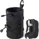 Water Bottle Holder for Backpack, Molle Water Bottle Holder Pouch Bag for Backpack Strap with Hook Buckle Fits for 8-28oz, Bottles Carrier Attachments for Hiking, Sports, Travel, Outdoor (Black)