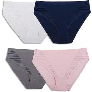 Pack of 4 Fruit of the Loom Women's Breathable Underwear, Moisture Wicking Keeps You Cool & Comfortable, (6, Coolblend - Hi Cut )