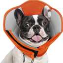 AOFITEE Dog Cone- Adjustable Cone for Dogs After Surgery, Breathable Soft Cone Dog Collar to Prevent Licking Wounds, Pet Elizabethan Collar for Small Dogs, Orange S