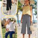 3 Pack Girls Capri Pants with Pocket, Summer Wide Leg Pants, Back to School Clothes for Kids Teen 5-14 Y