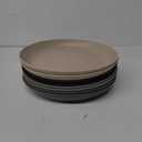 Grow Forward Premium Wheat Straw Plates - 10 Inch Reusable Hard Plastic Dinner Plates Set of 8 - Unbreakable & Microwave Safe Dishes for Dessert, Camping, RV, Outdoors, Patio, Kitchen - Moonlight
