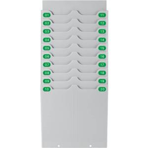 Flexzion Time Card Holder Wall Mount Expandable Time Clock Rack Double Row 20 Slot Rack Card Holder for 7 x 3.46-Inch Timesheets for Attendance Payroll Employee Assignment in Out Time Card Rack, Gray Flexzion Time Card Holder Wall Mount Expandable Time Clock Rack Double Row 20 Slot Rack Card Holder for 7 x 3.46-Inch Timesheets for Attendance Payroll Employee Assignment in Out Time Card Rack, Gray
