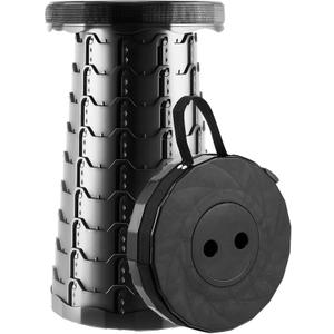 Upgraded Foldable Stool Thickened, Portable Collapsible Stool Retractable Stool for Fishing, Hiking Tours, BBQ, Parties, Outdoor Activities (1pack, Black)