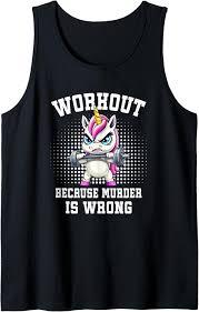 Funny Cute Unicorn Workout Gym Fitness Weightlifting Gift Tank Top, Size XXL