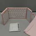 Samsers Foldable Bluetooth Keyboard with Touchpad, Full-Size Wireless Portable Travel Folding Keyboard for iOS Android Windows Mac OS, Support 3 Devices (BT5.1 x 3), Pink