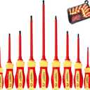 9 PCS 1000V Insulated Electrical Screwdriver Set, 4 Phillips and 5 Slotted Screwdrivers, with Voltage Tester, CR-V Magnetic Tips, Professional Electrician Electrical Screwdriver Tool Set