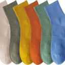 MAGIARTE Womens Mini Crew Cotton Socks Light Weight (no cushion) Arch Support Breathable Multi sports Socks for Women 6 Pack (Color #03 Multi Color)