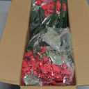 12 Pcs Artificial Flowers for Outdoors, Faux Silk Geraniums Flowers UV Resistant Fake Flowers Outdoor Plants for Front Porch Yard Patio Garden Home Decor (12, Red)