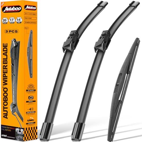 AUTOBOO 26"+17" Windshield Wipers with 14" Rear Wiper Blade Replacement for Subaru Forester 2019 2020 2021 2022 2023 2024 2025-2026 -Original Factory Quality (Pack of 3)