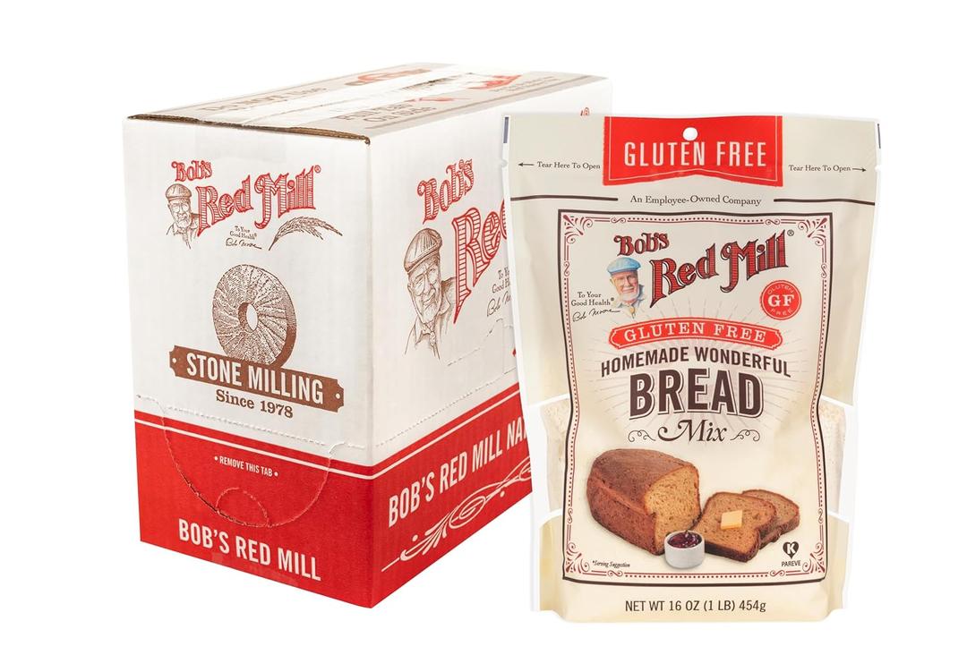 Bob's Red Mill Gluten Free Homemade Wonderful Bread Mix, 16oz (Pack of 4) - Gluten Free, Kosher