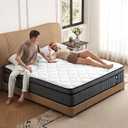 Full Size Mattress 10 inch Hybrid Mattress in a Box, Memory Foam Bed Mattresses with Independent Spring, Breathable Comfortable for Sleep Supportive and Pressure Relief, CertiPUR-US, Medium Firm