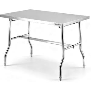 Stainless Steel Folding Table 30"x 48" Large Metal Foldable Work Table