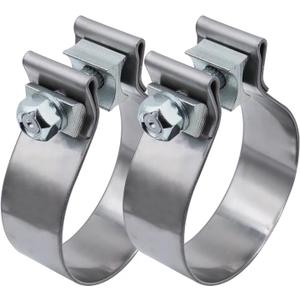 ROADFORMER 3 inch Exhaust Clamp Narrow Band Stainless Steel for Exhaust Pipe, Muffler and Exhaust System Repair (2 Pack)